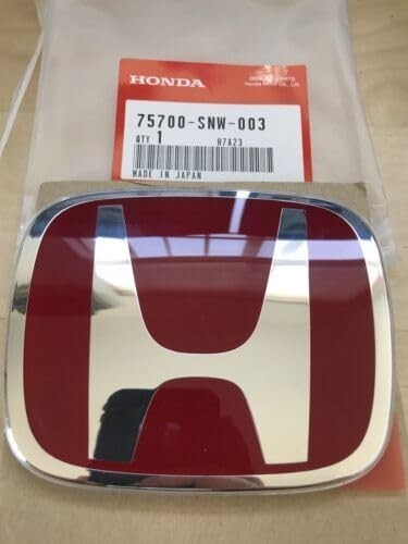 Honda genuine 75700-SNW-003 Front Emblem-Red
