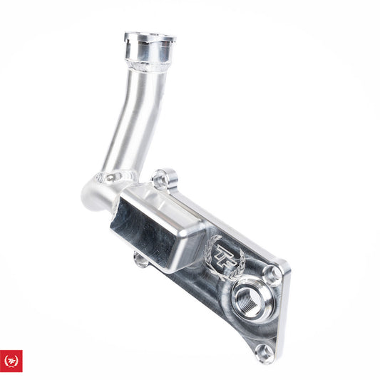 TF-WORKS RWD KSWAP WATER NECK WITH FILLER TUBE - 15 DEGREE OFFSET