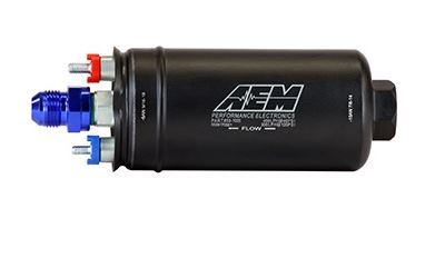 AEM E85 Compatible Inline High Flow Fuel Pump, 400LPH, -10AN Inlet, -6AN Outlet,